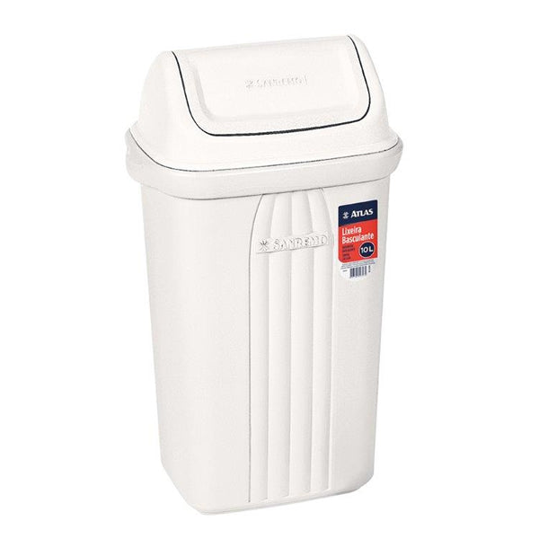 Lixeira Basculante 10L Branca Atlas