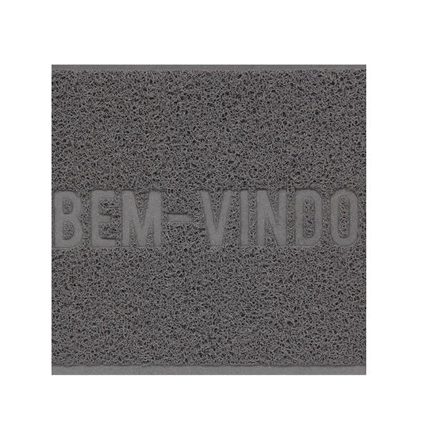 Capacho Vinílico Uzoo Color Block Bem Vindo Cinza 60x40cm Komlog