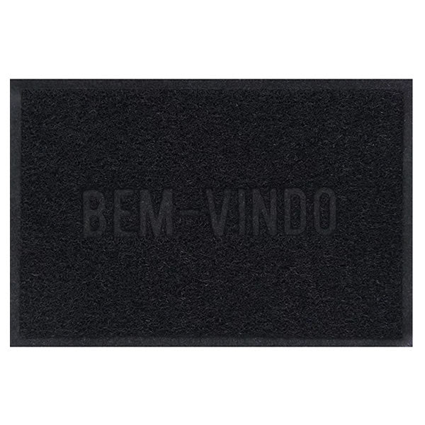 Capacho Vinílico Color Block Bem Vindo Preto 60x40cm