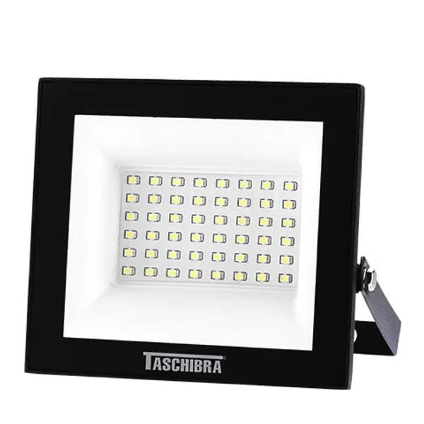 Refletor Led Slim 50w 6500k Brasilux Preto