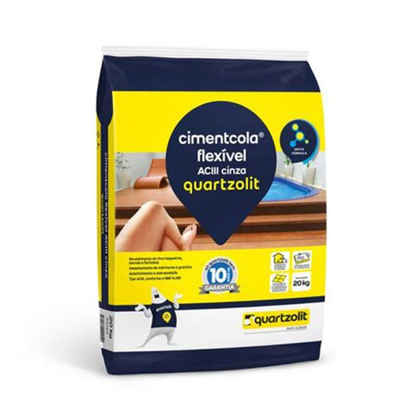 Argamassa Colante AcII Quartzolit Externa Cinza 20kg
