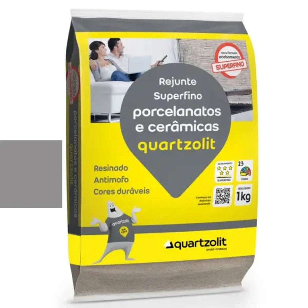 Rejunte Quartzolit Para Porcelanato Cinza Ártico 1kg