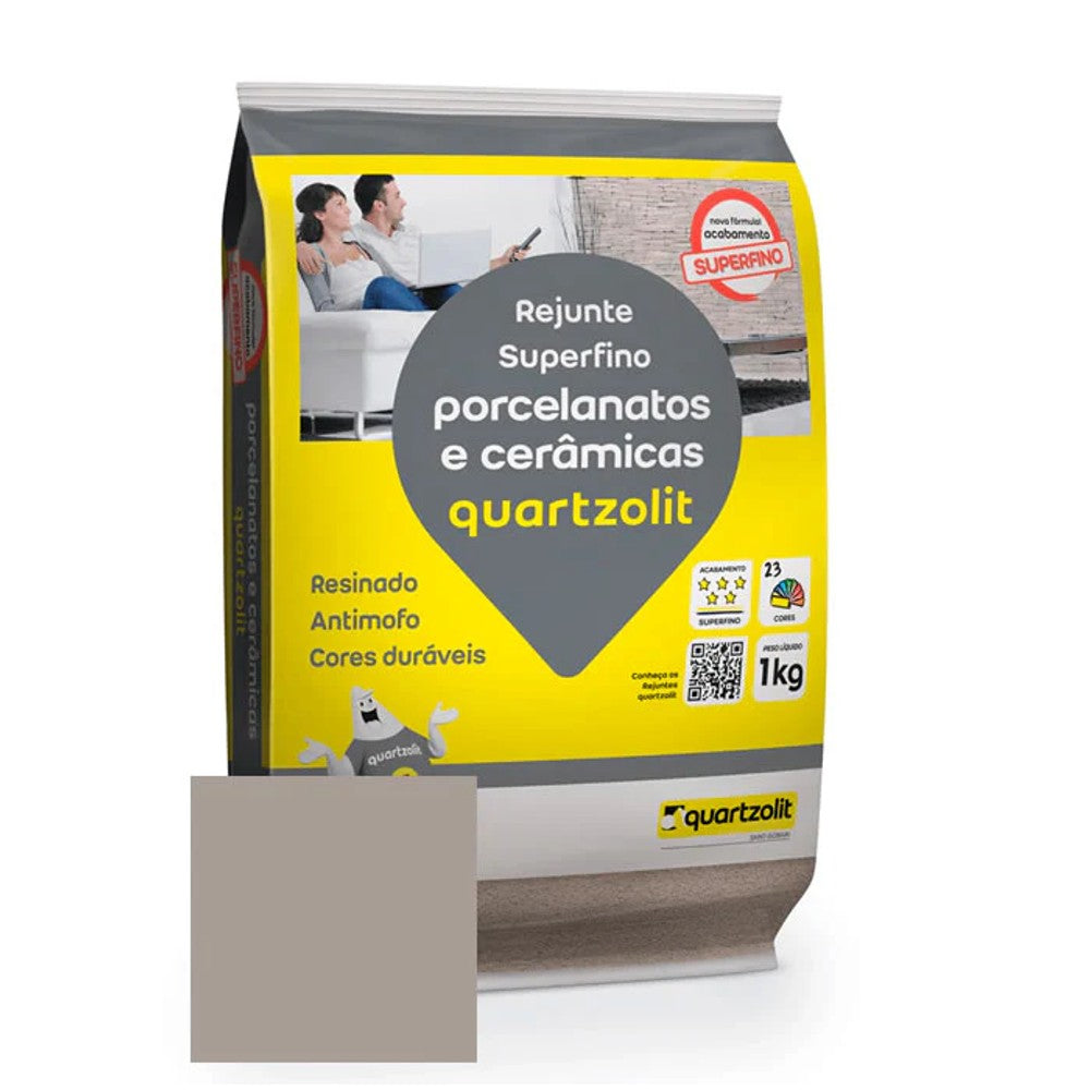 Rejunte Para Porcelanato Quartzolit Cinza Outono 1kg