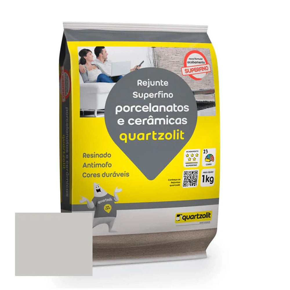 Rejunte Porcelanato Quartzolit Cinza Platina 1kg