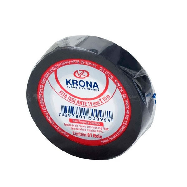 Fita Isolante Antichama Krona 19mm X 10m Preta