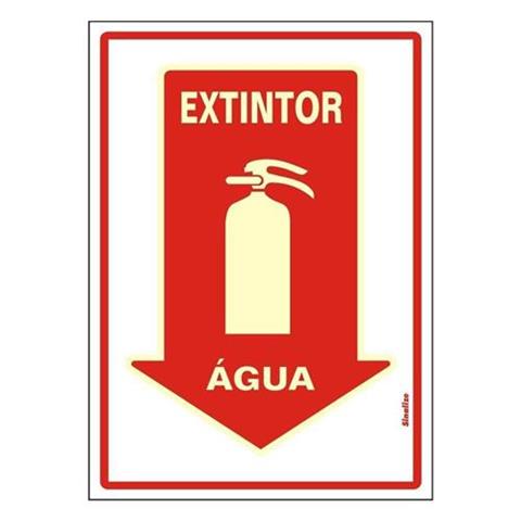 Placa Fotoluminescente Extintor Água 20x30 Amanda Silva Dos Santos