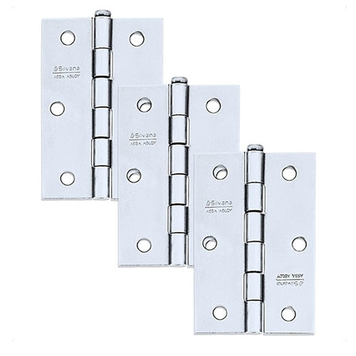 Dobradiça De Zinco Silvana 3.1/2 Polegadas Com 3 Peças