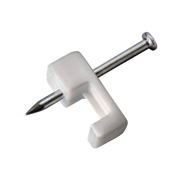 Fixa Fio Sforplast 18x25mm Branco Com Prego 20 Peças
