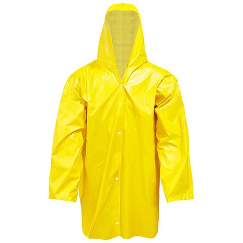 Capa De Chuva Plastcor Em Pvc Amarela Com Forro E Capuz Tamanho Gg