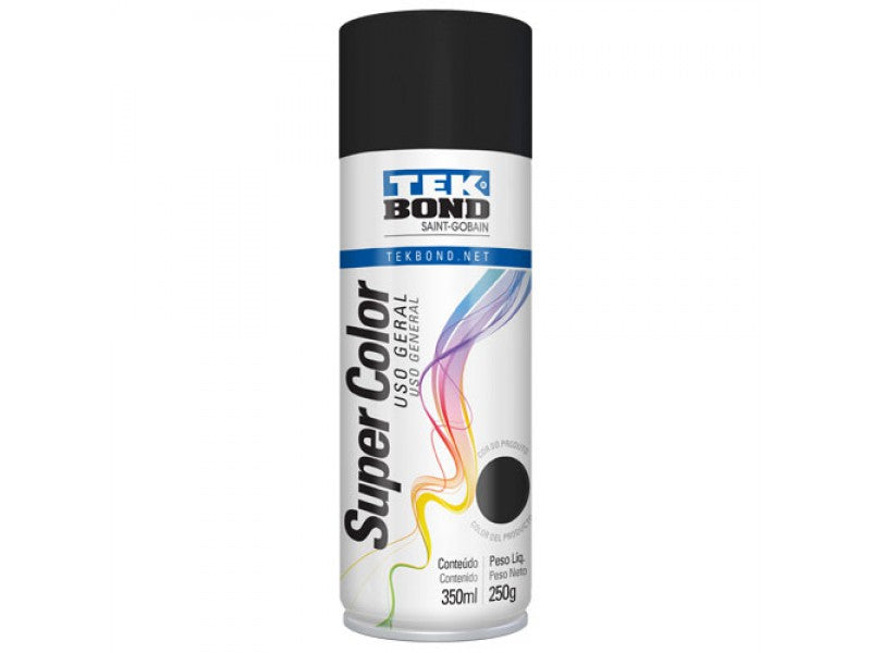 Tinta Spray Tekbond Uso Geral Preto Fosco 350ml