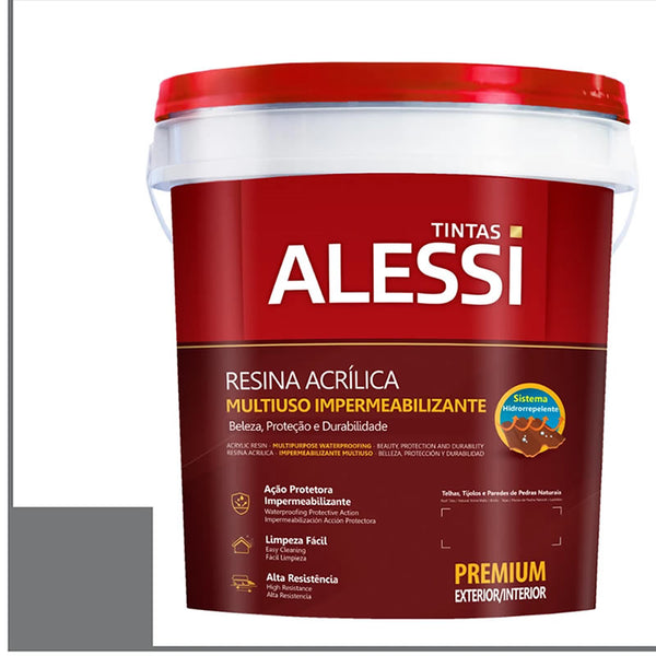 Resina Acrílica Multiuso Alessi Cinza Médio 18l Base Água