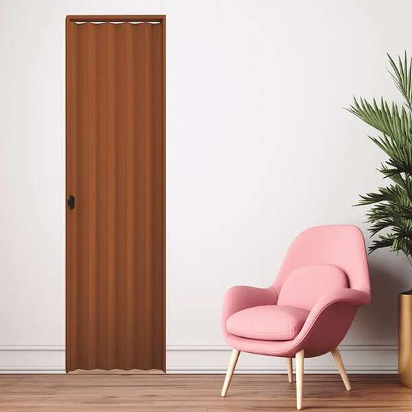 Porta Sanfonada Pvc Bianchini 60cmx120cm Mogno