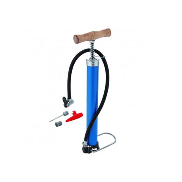 Bomba De Ar Manual Tornado Kala 40cm Em Metal E Madeira Azul