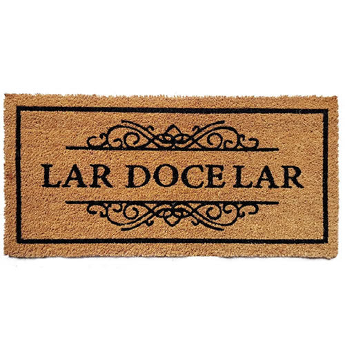 Capacho Fibra de Coco Slim Lar Doce Lar 60x40cm