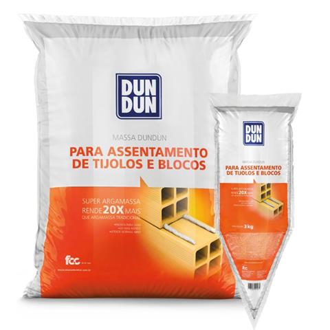 Massa Dun Dun para Assentamento de Tijolos e Blocos 10kg