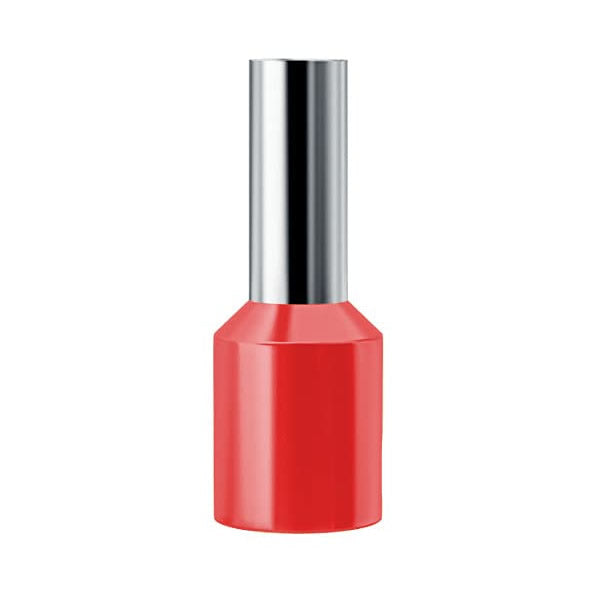 Terminal Ilhós Tubular Simples Sforplast 10mm Vermelho 20 Peças