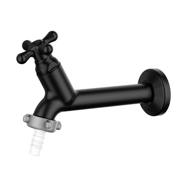 Torneira Viqua Maruja Preta 15cm Com Bico Para Mangueira