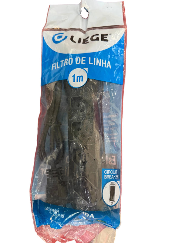Filtro Linha com 4 Tomada 3x0,75mm 1m Preto