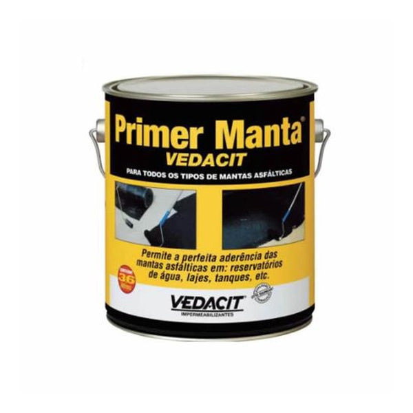 Primer Asfáltico Manta 3,6L Base Água Secagem em 4H Vedacit