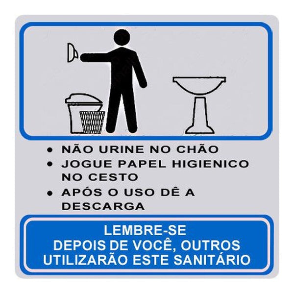 Placa Alumínio 15x15 - Procedimento Sanitário Masculino