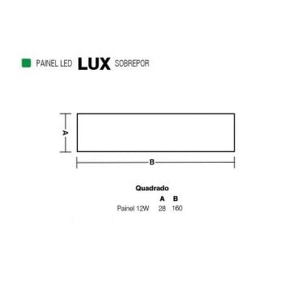 Placa Led Sobrepor Quadrado 12W 6500K Bivolt Taschibra