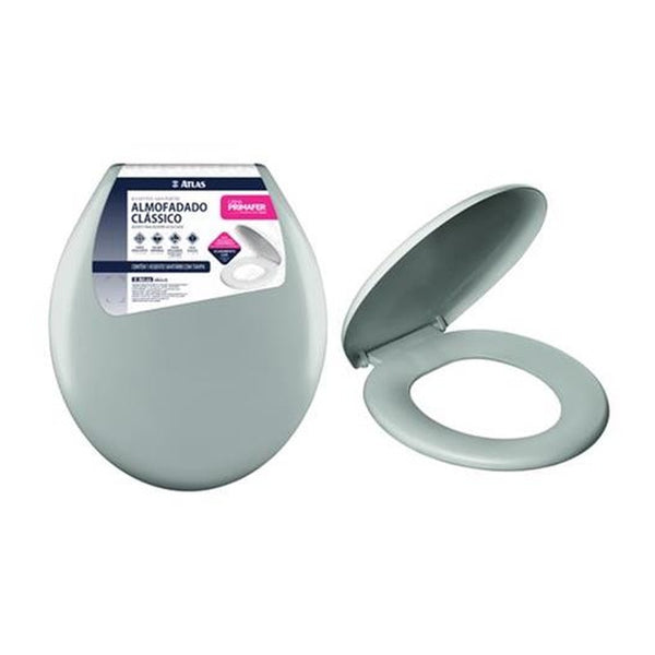 Assento Sanitário Almofadado Classic Plástico Cinza Atlas
