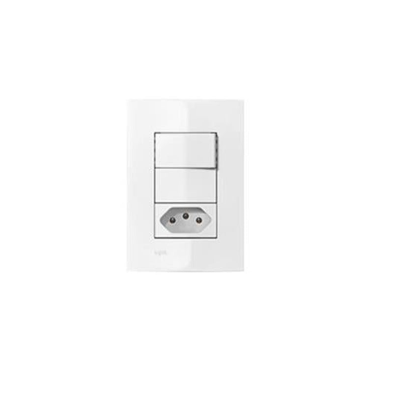 Interruptor Simples + 1 Tomada 10A Iris 1 Conjunto Iriel