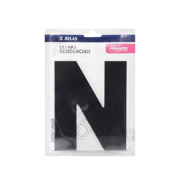 Letra Adesivo N ACM Preto PR3004/N Atlas