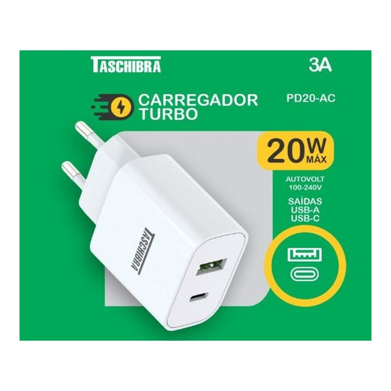 Carregador Turbo USB PD20-AC 20W Autovolt