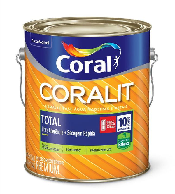 Tinta Esmalte Sintético Coralit Total Balance Brilhante 3,6L Preto