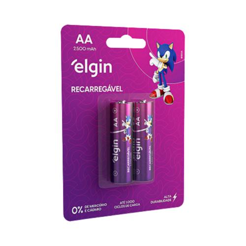 Pilha Recarregável Elgin Aa 2500mah Com 2 Unidades