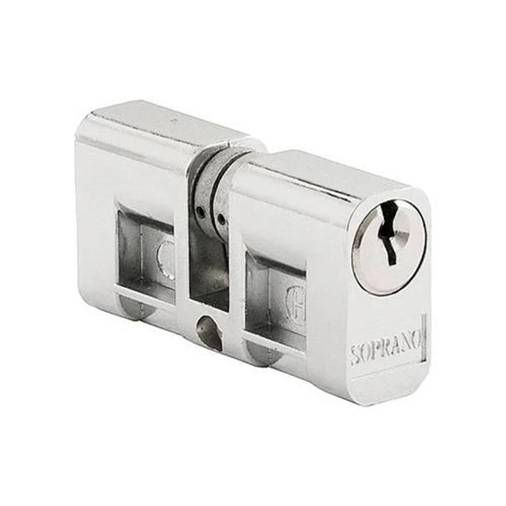 Cilindro Para Fechadura Soprano 53mm Cromado Com 2 Chaves
