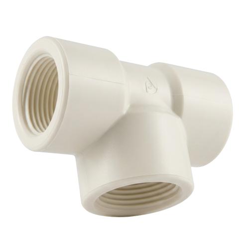 Te de rosca 3/4 polegada em pvc branco