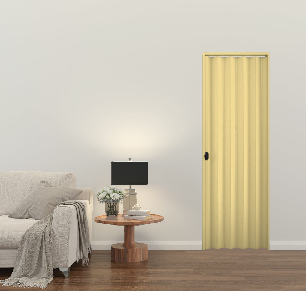 Porta Sanfonada PVC 90 cm Areia Plasbil