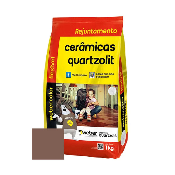 Rejunte Flex Quartzolit Marrom Café 1kg