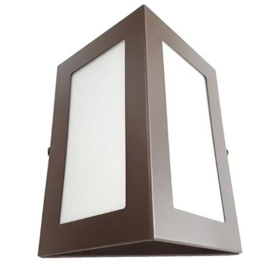 Arandela triangular marrom com lente transparente