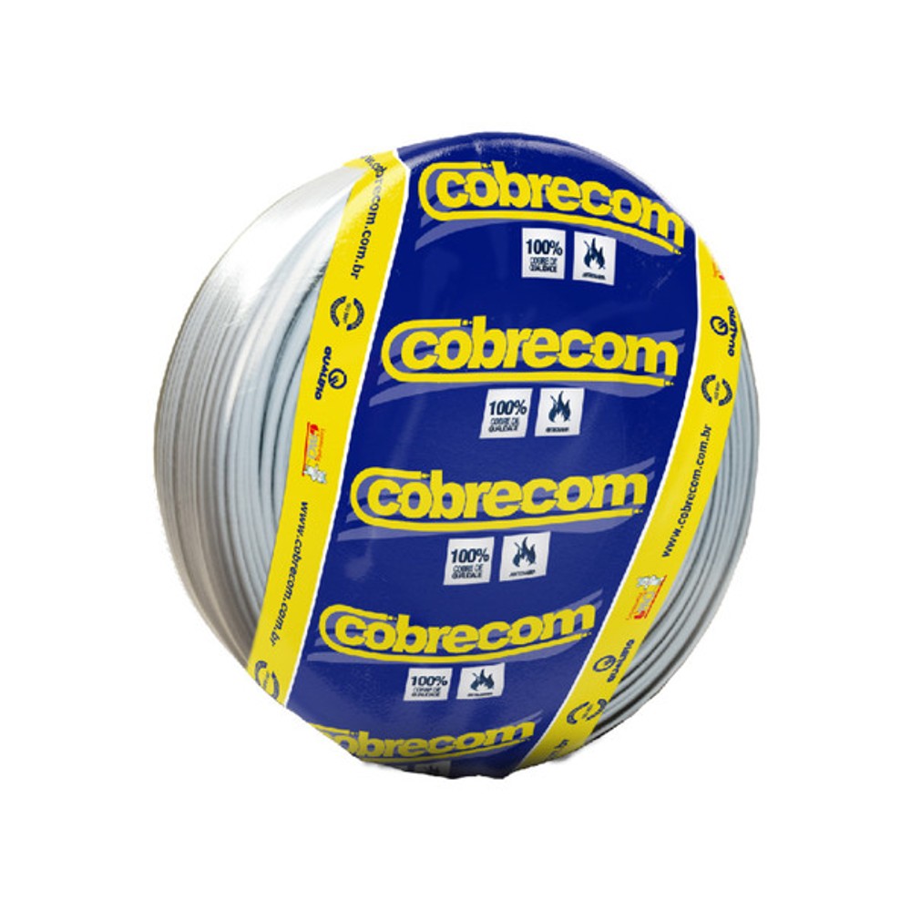 Cabo elétrico flexível 6mm 100m branco