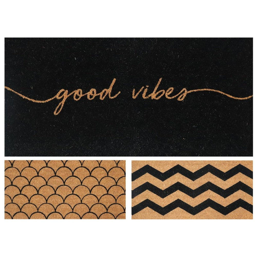 Capacho fibra de coco slim good vibes 70x33cm