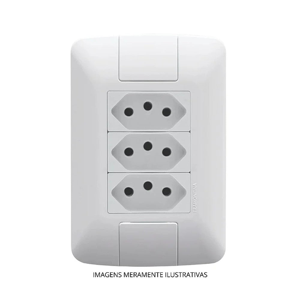 Conjunto 3 tomadas 2p+t 20a 250v aria branco