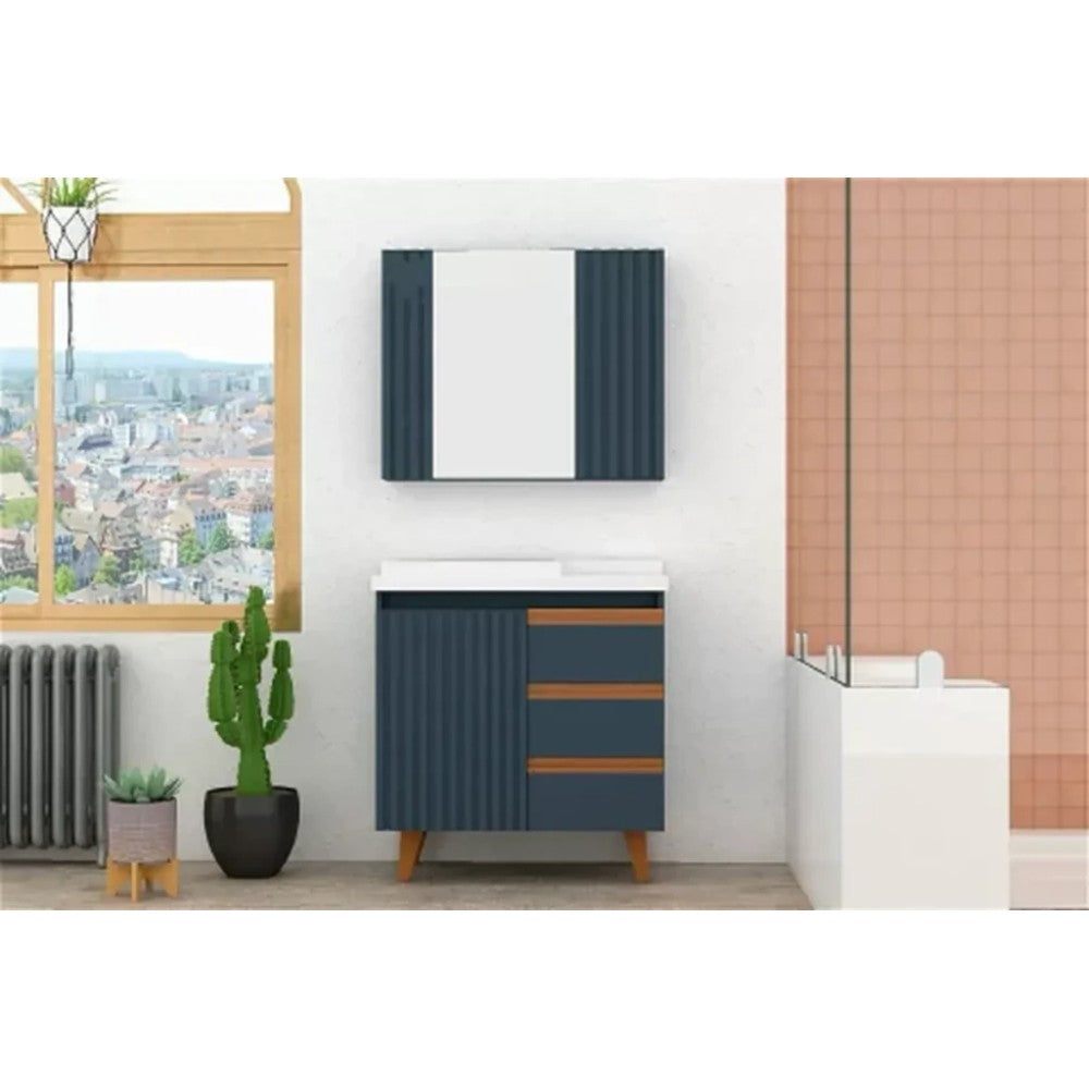 Conjunto de banheiro roma 80cm petróleo
