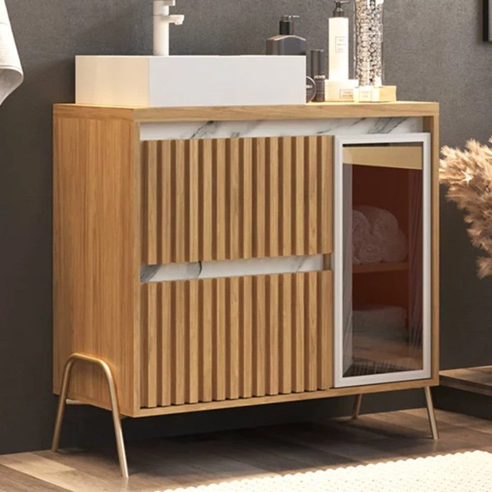 Conjunto gabinete 80cm itapua thassos com cuba