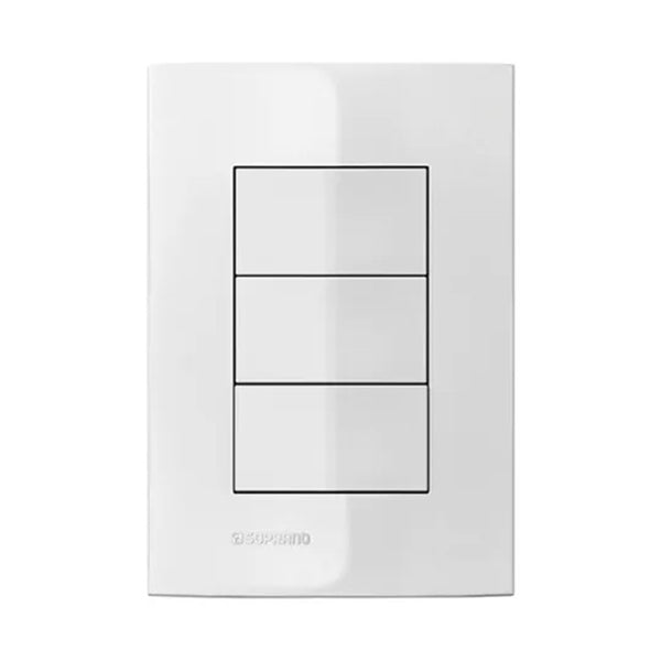 Conjunto placa cega 4x2 com suporte branco