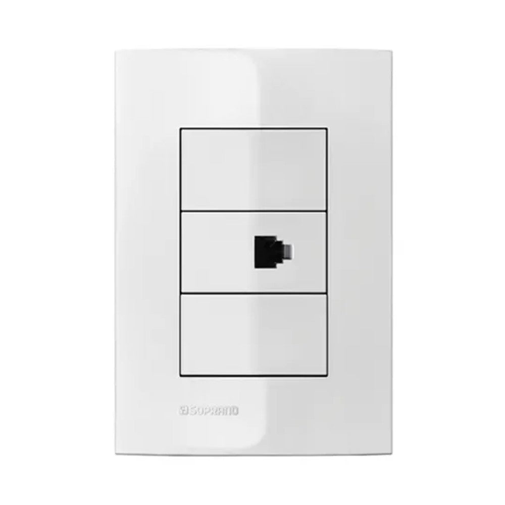 Conjunto tomada rj11 iris branco