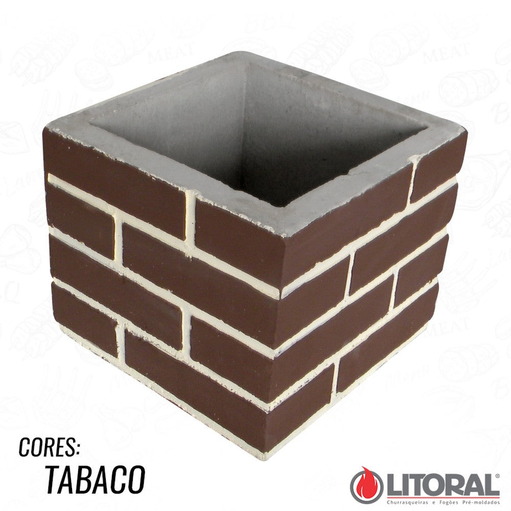 Duto para churrasqueira 30x30x25 tijolinho tabaco