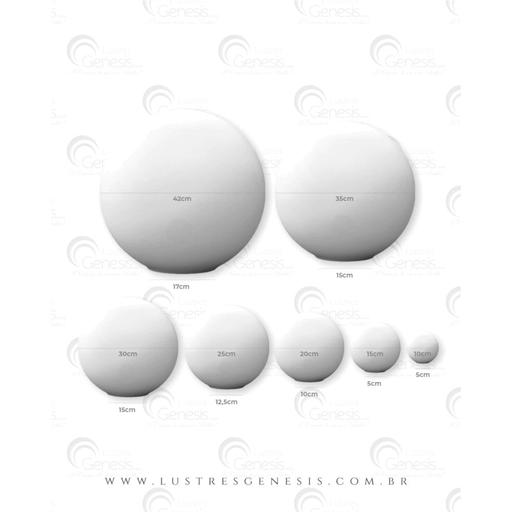 Globo de vidro leitoso 20cm