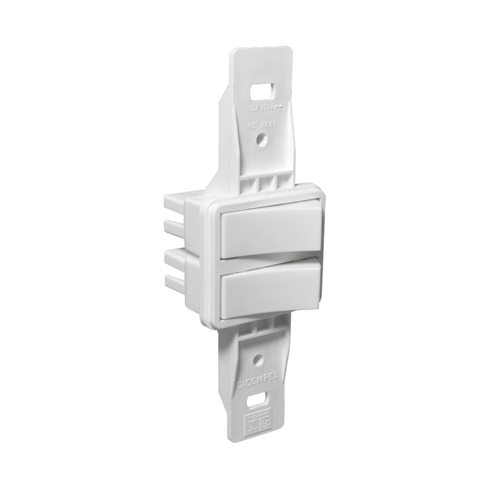 Interruptor 2 teclas simples branco para condulete