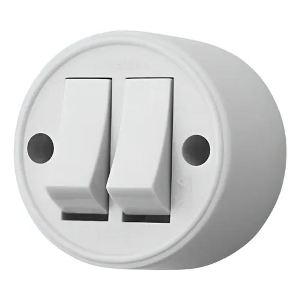 Interruptor de sobrepor 2 teclas 10a cinza