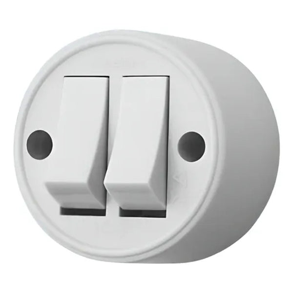 Interruptor de sobrepor 2 teclas 10a cinza
