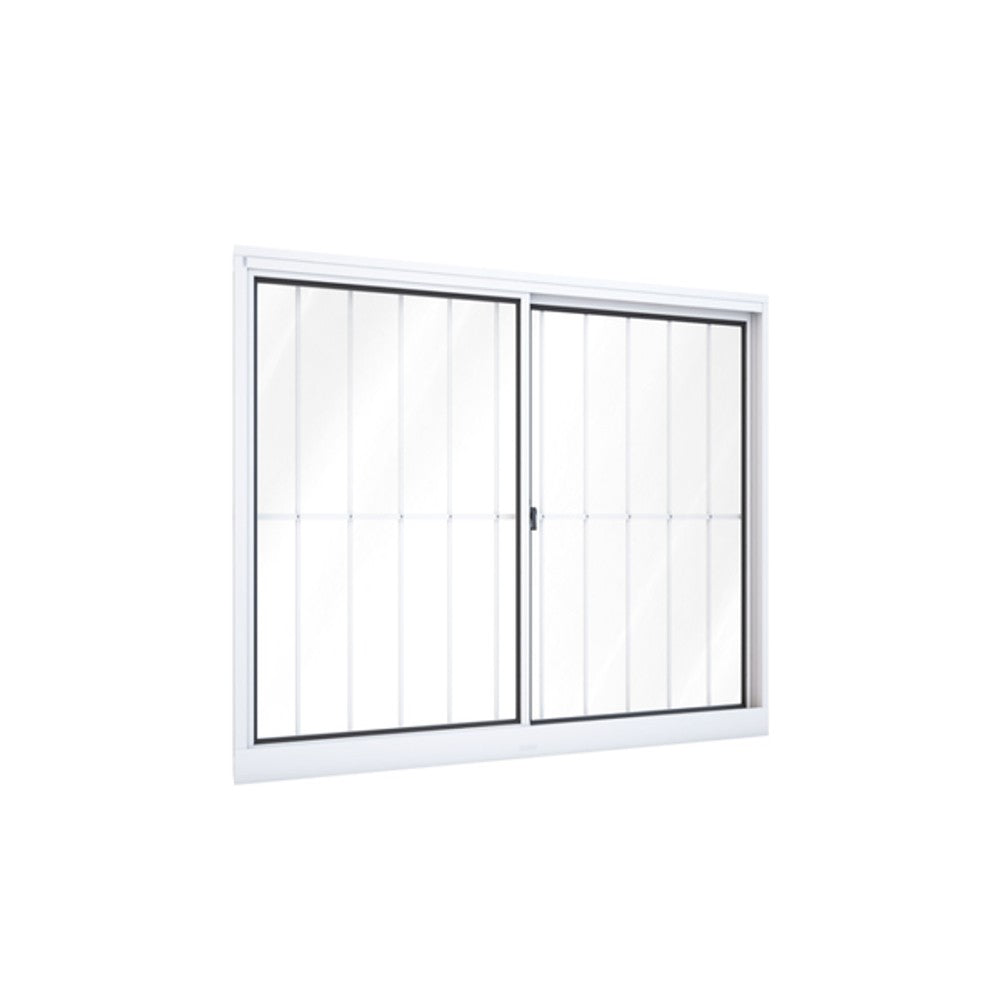 Janela de correr 2 folhas com grade 100x100 cm branca