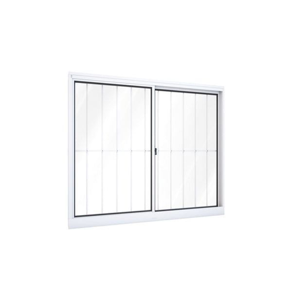 Janela de correr 2 folhas com grade 100x100 cm branca